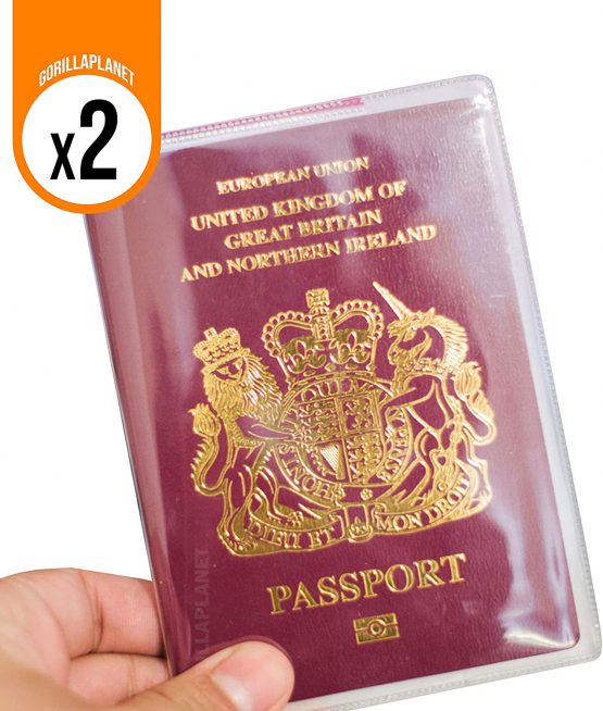 2 Clear & Transparent Passport Protective Covers