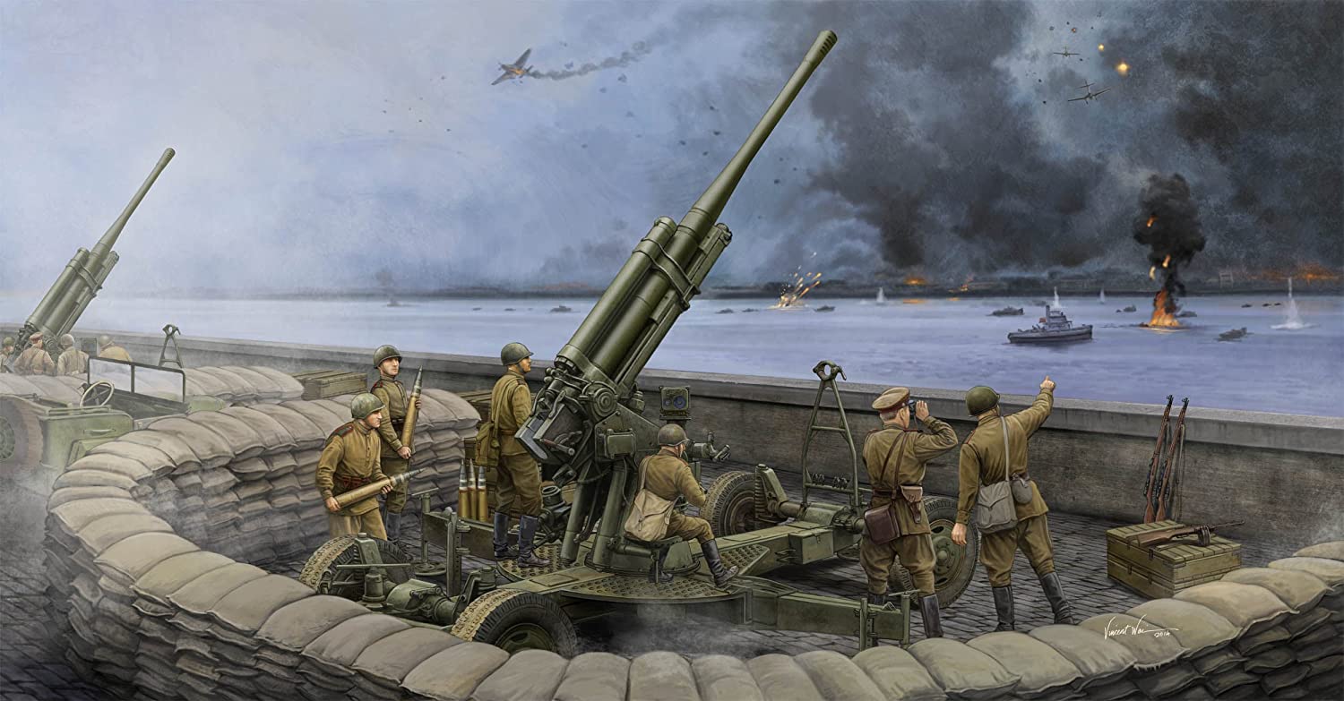 Trumpeter 1:35-52-K Mod 85mm Soviet Air Defence Gun Late, Various, Centre