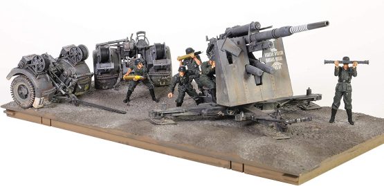 Forces of Valor 1:32 801008A German 88mm Flak 36/37 Anti-Aircraft Gun With Flak 38 Barrel Stalingrad, 1942 & Figures