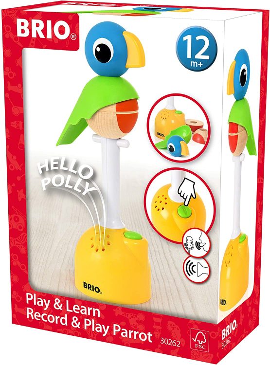 BRIO Stacking Record & Play Parrot Toddler Toys for Ages 12 Months Up (Kids 1 Year Old)