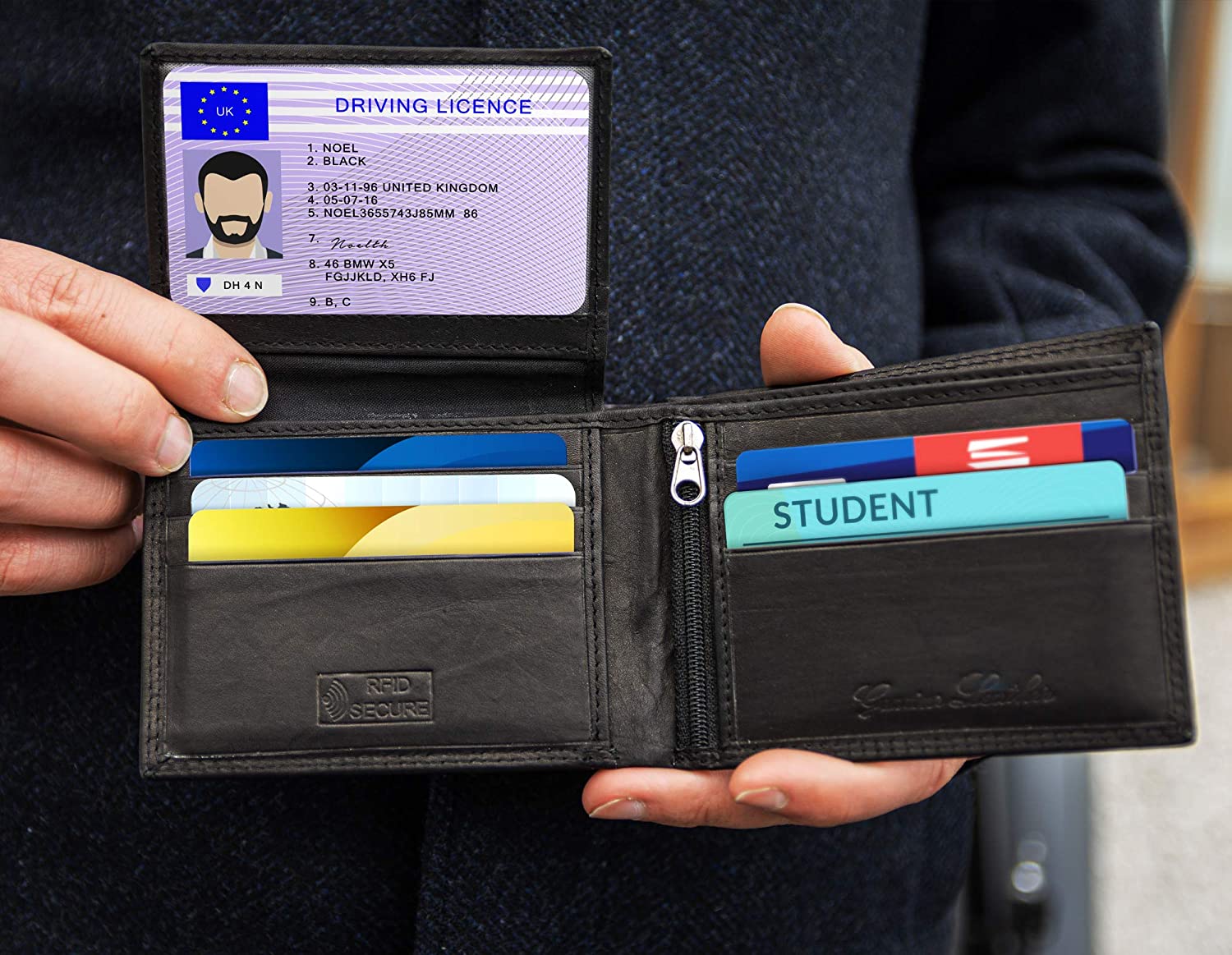 JCB Genuine Black Leather Mens Wallet - Image 4