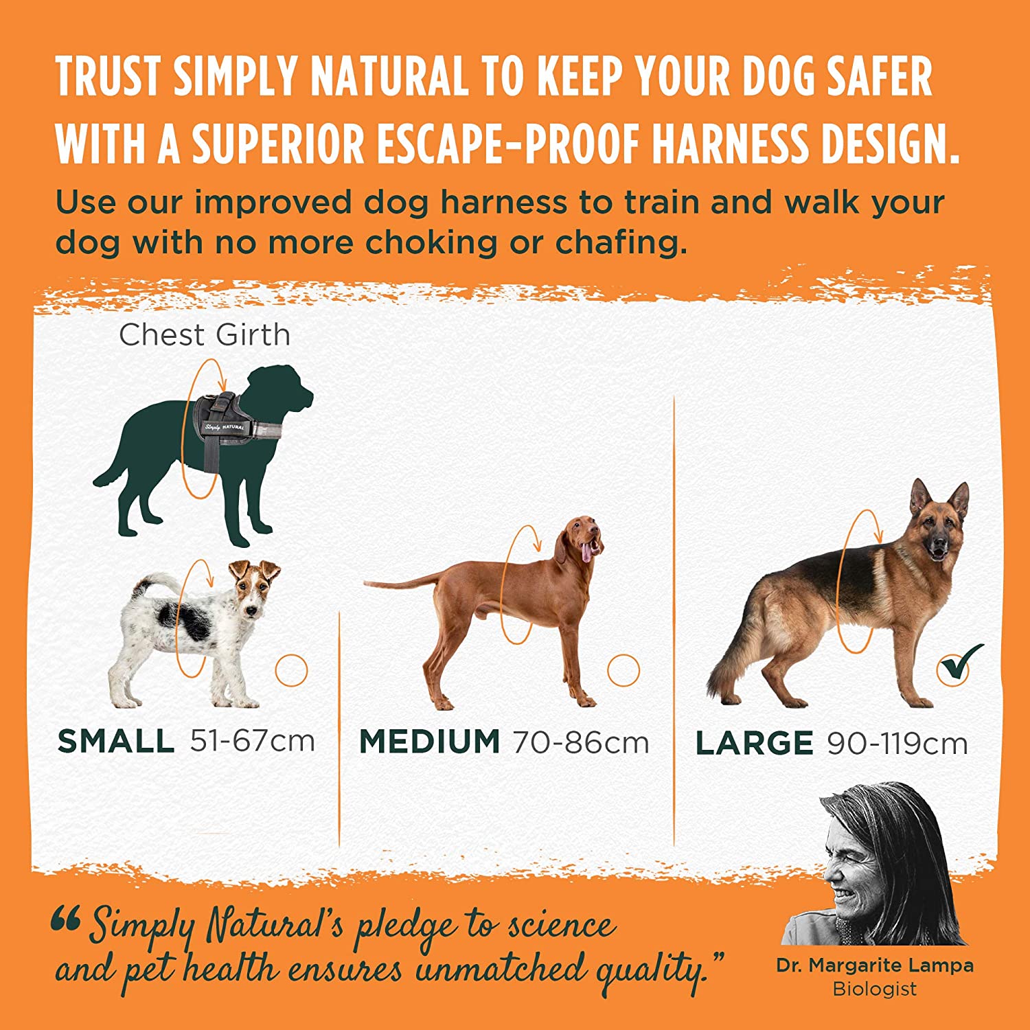 Simply Natural Dog Harness Large Escape Proof Dog Harness with Easy On Closures in a Stronger Super Soft Dog Harness - Image 4