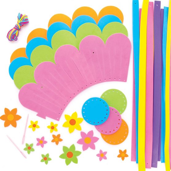 Baker Ross AT380 Flower Basket Weaving Kits - Pack of 4, Introductory Sewing for Beginners and For Kids Arts and Crafts Projects - Image 4