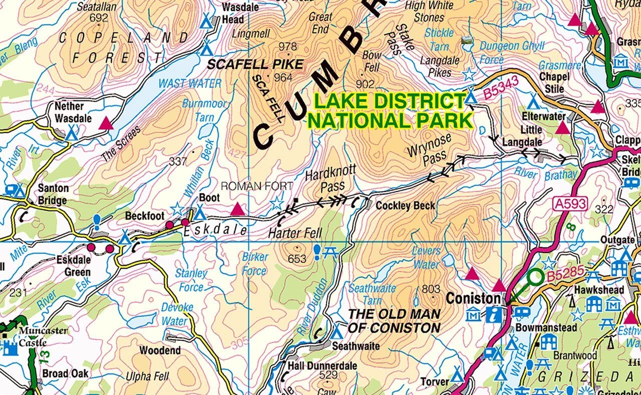 The Beautiful Lake District Map (42 x 59.4 cm) - Image 4
