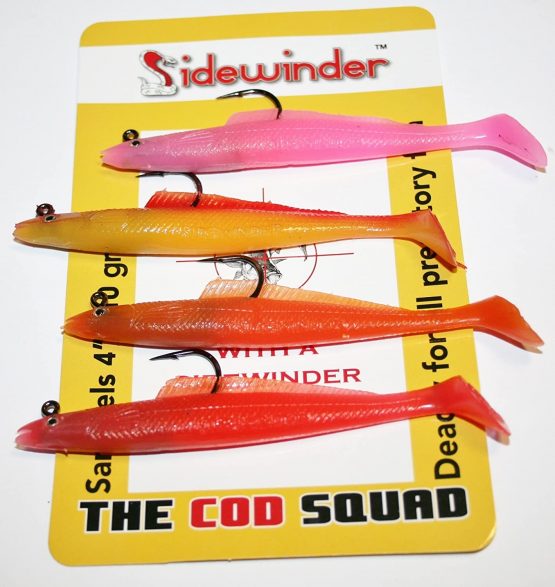Sidewinder Super Solid/Holo Sandeels - Cod Bass Wrasse Ling Sea Fishing Lures