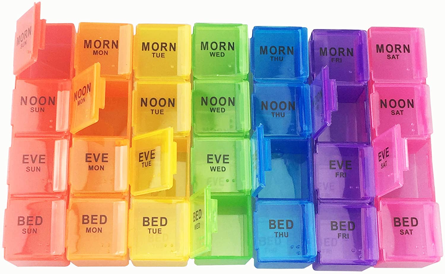 JFA Medical Weekly Small Travel Pill Box Organiser/Reminder for Medicines Supplements Vitamins, 7days, 4 compartments per Day - Image 3