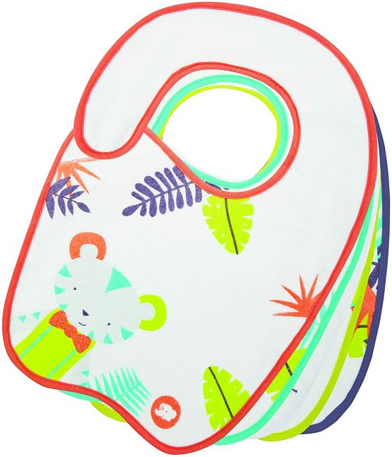 Bébé Confort Set of 5 Bibs Cotton Bibs Size 1-2 for Children Aged 4 Months White