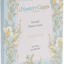 Hassett Green London Scented Drawer Liners - Natural Cotton Fragrance Single Pack of 6 Sheets size 600 x 400 (Single)