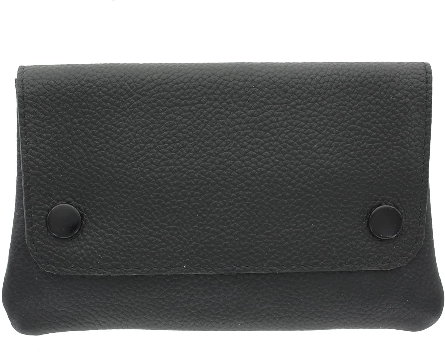 Ashlie Leather Rubber Lined Leather Tobacco Pouch With 'Paper' Holder AC410 Black - Image 4