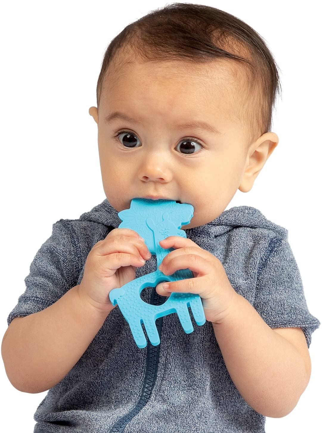 Manhattan Toy Animal Shapes Llama Silicone Teether, Blue - Image 3