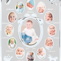 Tiny Ideas Baby's First Year Photo Frame, New Mum Gifts, Mothering Sunday, Silver