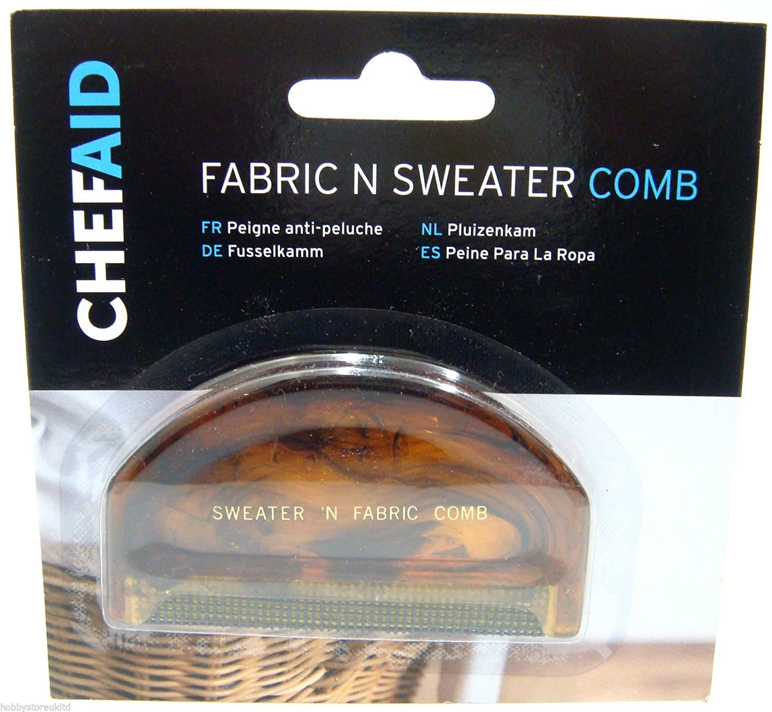 Chef Aid Fabric N Sweater Comb Fabric Comb Removes Fluff Hair Lint Dust Remover, brown,grey