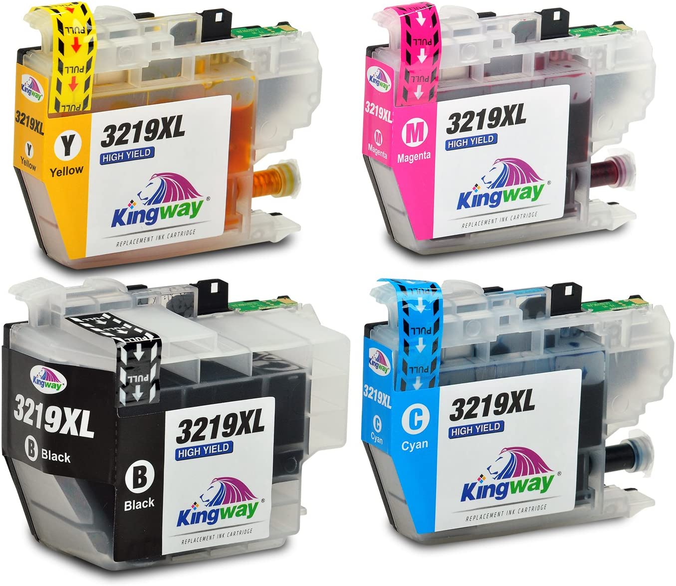 KINGWAY LC3219XL Ink Cartridges 4-Pack, Replacement for Brother LC3217 Ink Cartridges Multipack