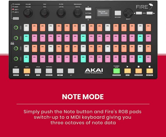 AKAI Professional Fire (Controller Only) - USB MIDI Controller for FL Studio with 64 pad RGB Clip/ Drum Pad Matrix - Image 4