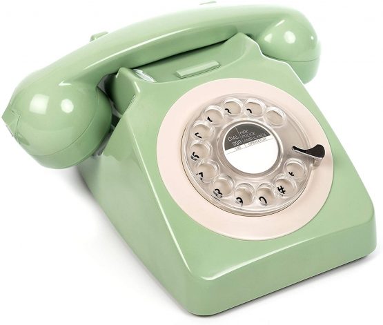 GPO 746 Rotary 1970s-style Retro Landline Phone - Curly Cord, Authentic Bell Ring - Mint Green - Image 2