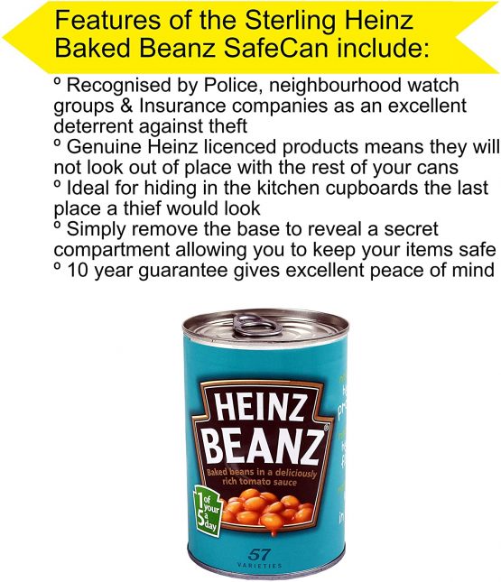 Sterling 202HB SafeCan Heinz Baked Beanz-Secret Stash Hidden Storage 