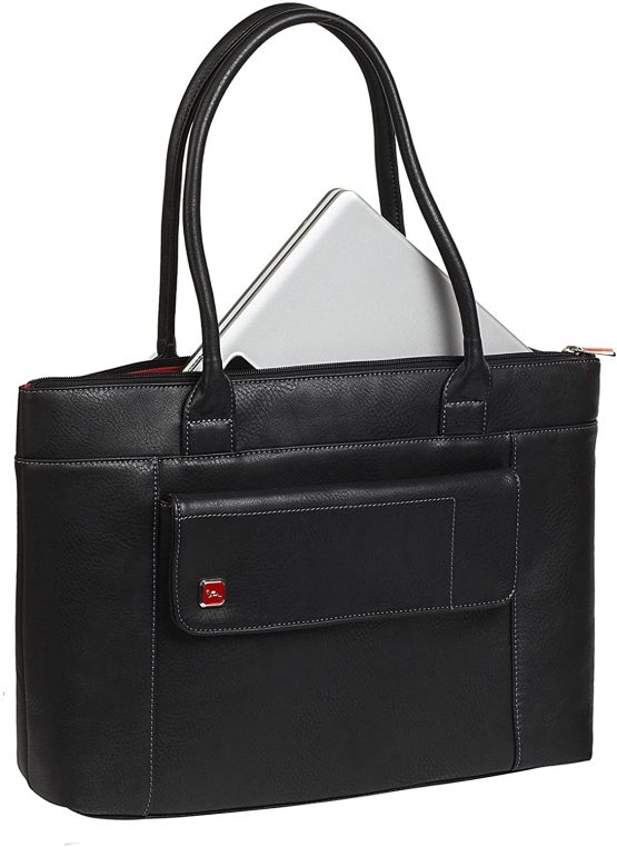 Rivacase 8991 Women's Tote Bag Faux Leather Shoulder Bag | Fits up to 15.6 Laptop | Elegant for Business Travel large Black - Image 4