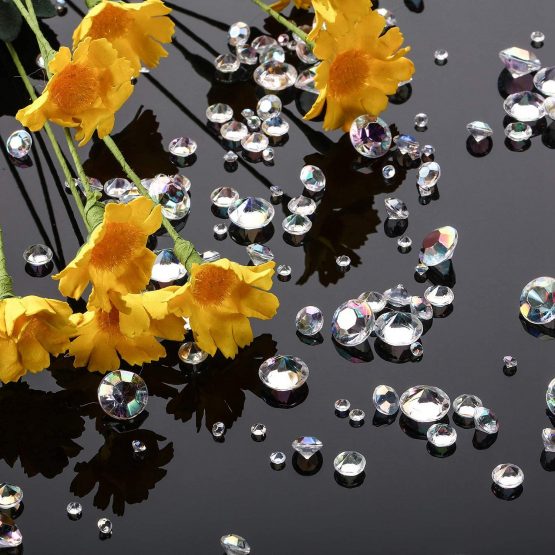 4000 Pieces Table Confetti 3 Sizes Wedding Crystals Acrylic Diamonds Rhinestones Vase Fillers for Birthday Baby Shower Party Tables (Crystal AB) - Image 4