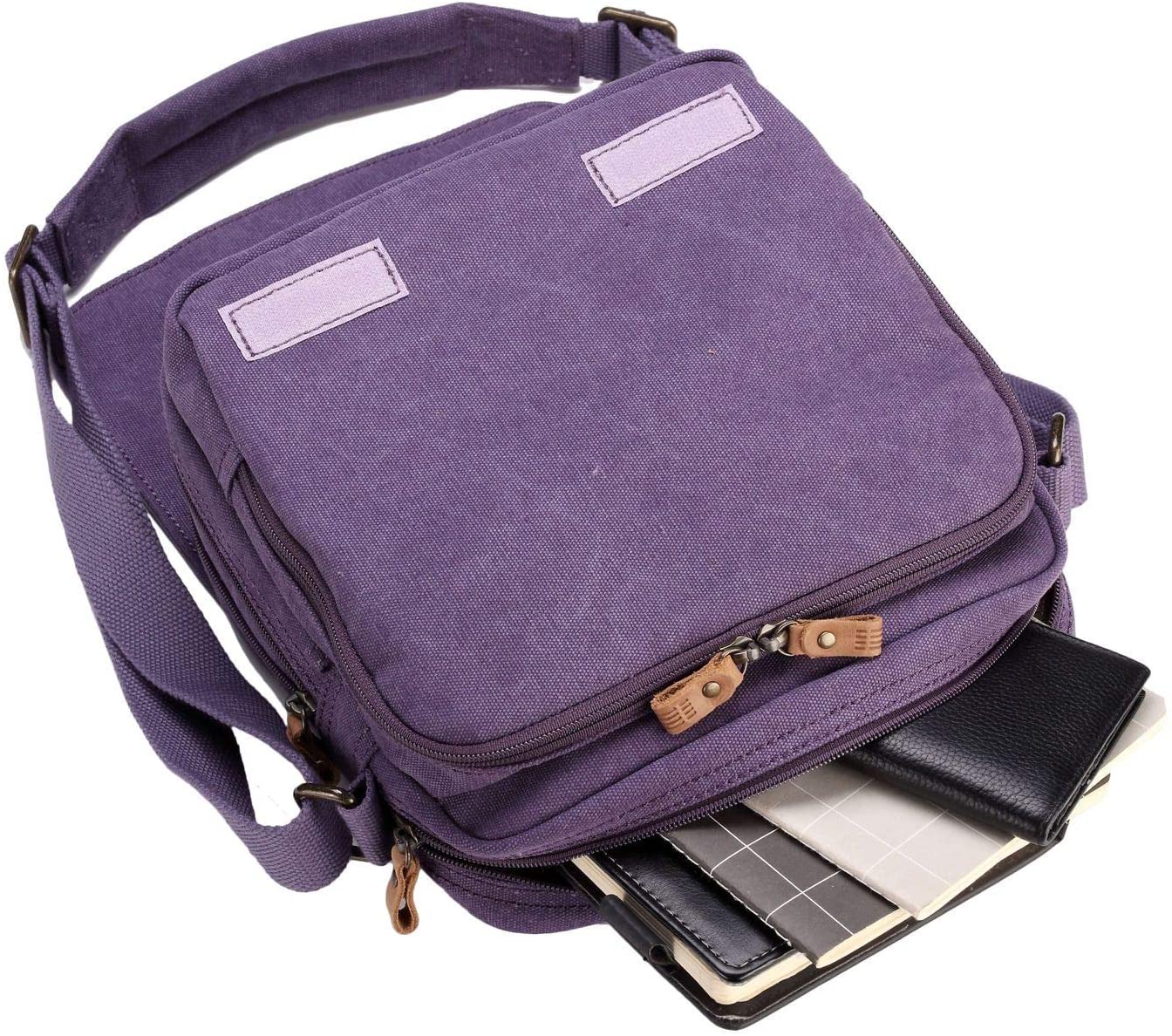 Troop London TRP0238 Classic Canvas Across Body Bag Blue, M - Image 3