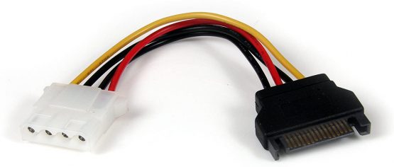 StarTech SATA to LP4 Power Cable Adapter - F/M - Power adapter - SATA power (M) to 4 pin internal power (F) - black - LP4SATAFM6IN, 12 inch/0.3 m