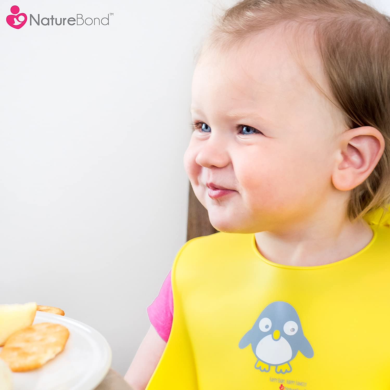 NatureBond Silicone Weaning Bibs for Babies & Toddlers (2pcs) with Waterproof Pouch, Lemonade Yellow & Tangerine Orange - Image 4