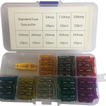 KOLACEN Automotive Car Truck Regular Standard Blade Type Fuse Assorted Kit 5 7.5 10 15 20 25 30 35Amp + Fuse Puller (Pack of 81)