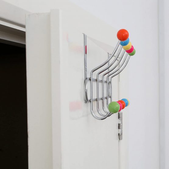 Premier Housewares Over Door Hooks Multi Color Plastic Over The Door Hanger / Hangers For Bedroom 10 Chrome Finish Hook Back Of The Door Coat Hanger 40 x 12.5 x 17.5 - Image 4