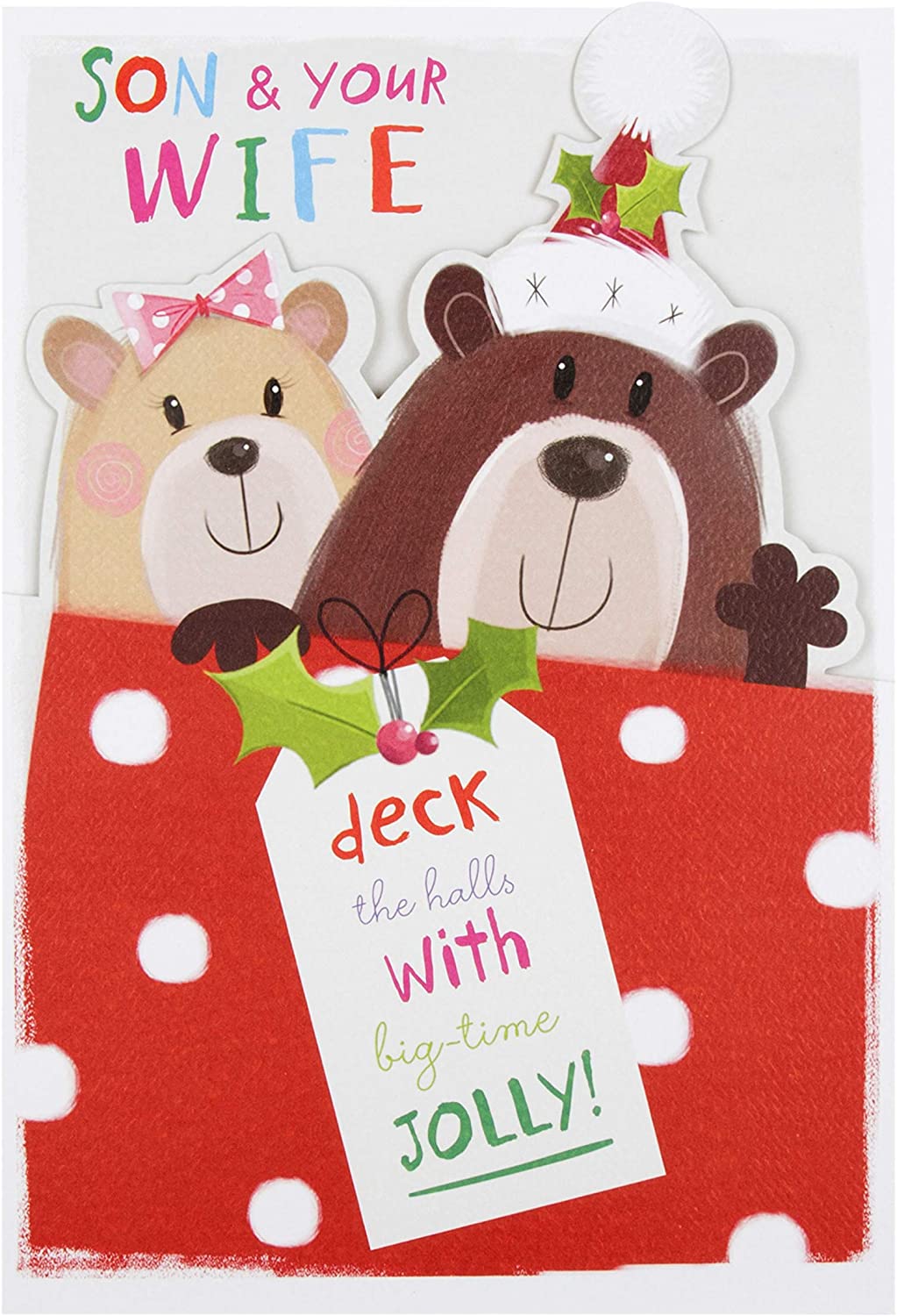 Hallmark 25497920 Son and Wife Medium Christmas Card "Festive Fun" - Image 3