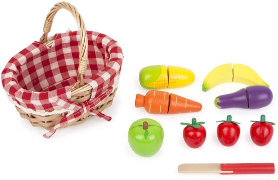 Small Foot Shopping Basket with Cuttable Fruits - Image 3