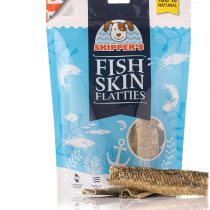 SKIPPER'S Fish Skin Flatties Sticks - Handmade and Air-Dried - 100% Dog Chews Long Lasting Natural Dog Treats - Skin Care - High Protein Low Fat Dog treats -250g