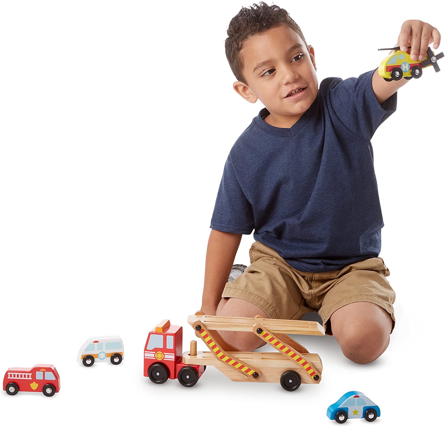 Melissa & Doug Emergency Vehicle Carrier, Mix, 17 cm (L) x 8.5 cm (W) x 35.1 cm (H) - Image 2