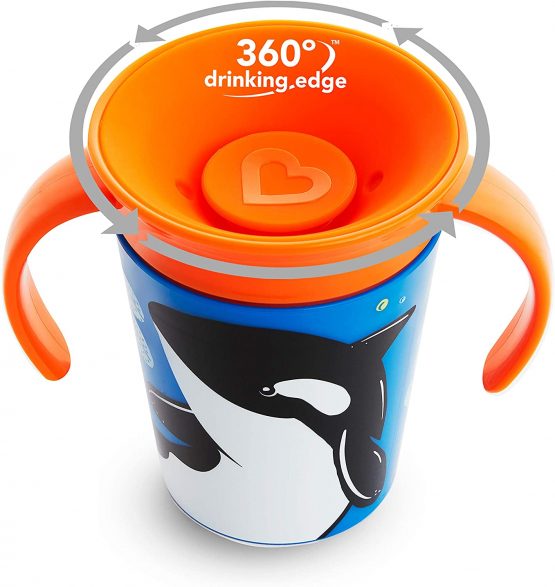 Munchkin Miracle 360 WildLove Trainer Cup, 6 oz/ 177 ml, Orca - Image 3