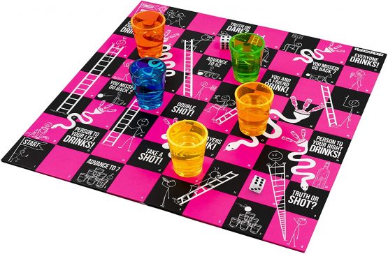 THE TWIDDLERS - Snakes and Ladders themed Drinking Party Game, Funnels & Ladders