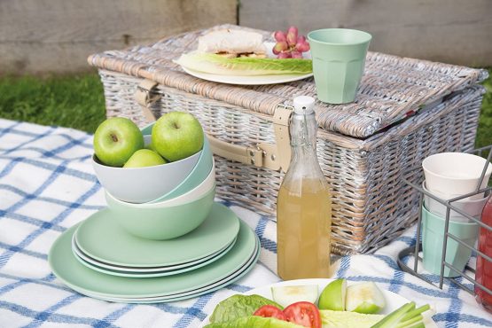 KitchenCraft Colourworks Melamine Plastic Side Plates, Classics Colours, Set of 4 - Image 2