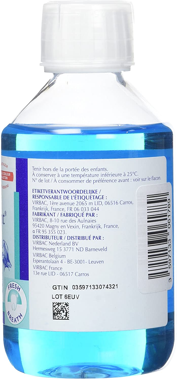 Virbac Vet Aquadent Anti-Plaque Fresh Breath Dental Care Solution for Dogs and Cats Unflavoured, 250ml with Doseur Gobelet - Image 2