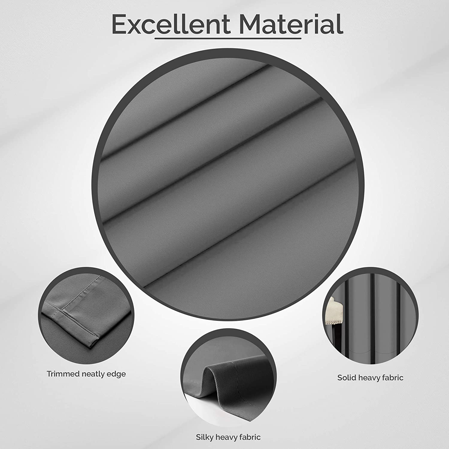 Utopia Bedding Blackout Curtains Grommet Thermal 2 Panels Drapes [Grey - Image 4