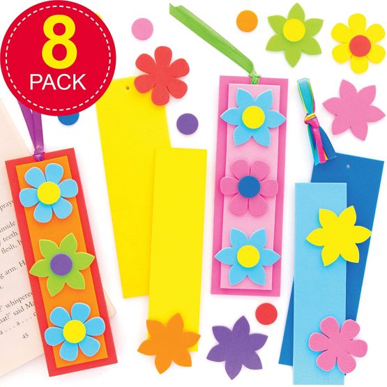 Baker Ross AT387 Flower Mix & Match Bookmark Kits - Pack of 8, Make your Own Book Marker for Creative Arts and Crafts Projects, and Learning to Read or World Book Day Activities - Image 2