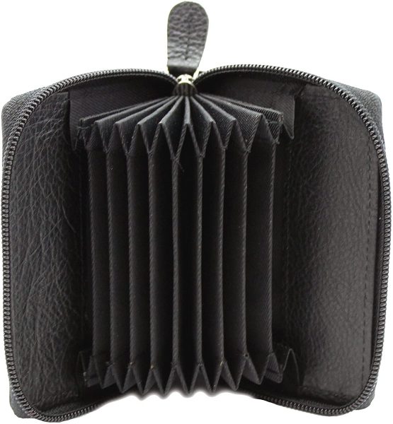 STARHIDE Womens Small Leather Fan Concertina Palm Credit Card Holder 1234 (Black) - Image 3