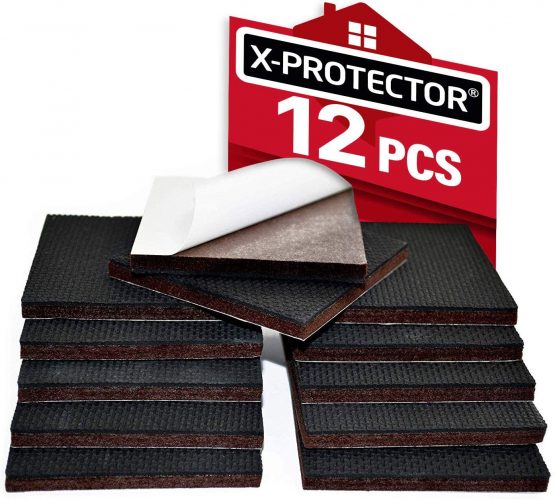 Non Slip Furniture Pads X-PROTECTOR – Floor Protector - 12 pcs 75mm Floor Protector Pads - Rubber Feet for Furniture Feet – Ideal Floor Protectors for Keep in Place Furniture. Stop Your Furniture