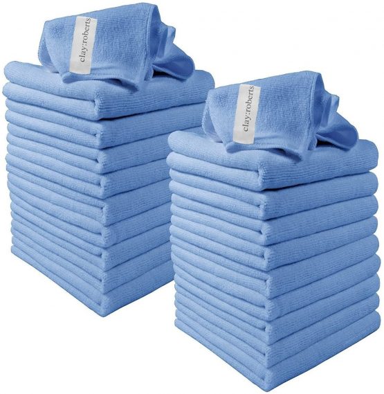 Clay Roberts Microfibre Cleaning Cloths, 40cm x 30cm - Pack of 20