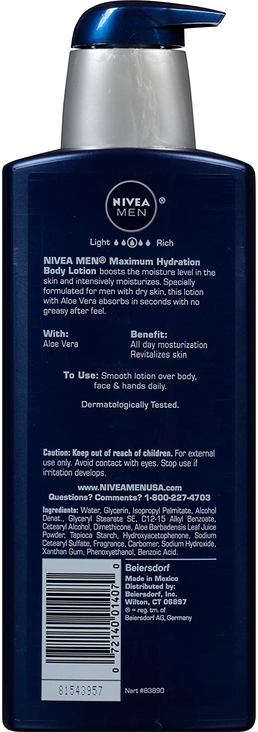 Nivea For Men Maximum Hydration Nourishing Lotion for Dry Skin 16.9 Ounce, 500 ml (Pack of 1) - Image 2