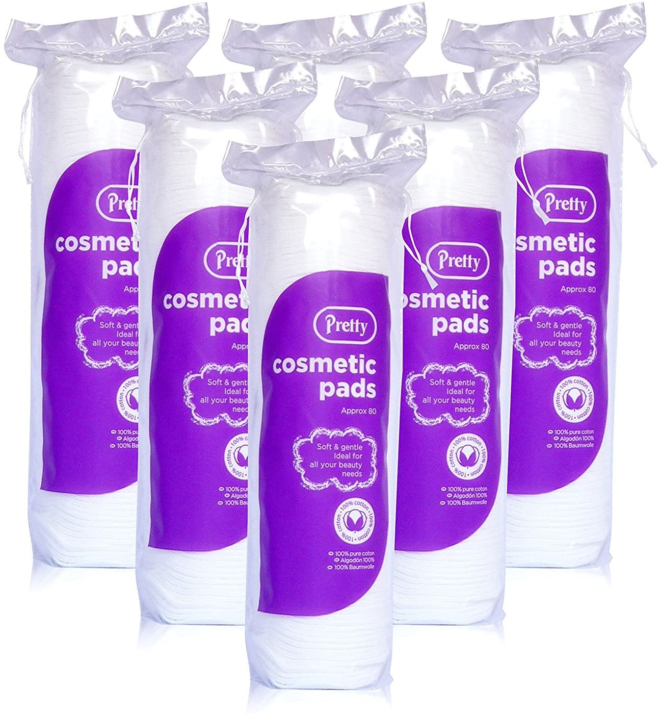480 Cosmetic Smooth 100% PURE COTTON Wool Pads Discs Face Nails Make up Manicure, 480 Count (Pack of 1)