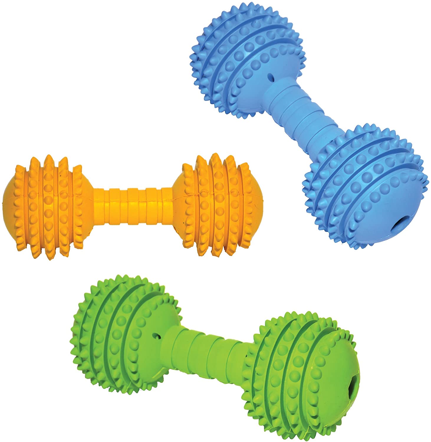 Rosewood Cyber Rubber Dumbbell Toy for Dogs, Tough, Chew-Resistant Interactive Dog Toy for Chewing Fetch and Play