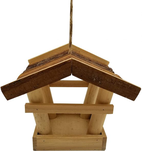 Dehner Natura Colorado Wild Bird Feeder Approx. 27 x 27 x 25 cm, fir/pine wood, brown