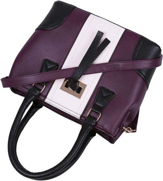 Purple/Black/Beige, Faux Leather Handbag For Ladies - Image 3