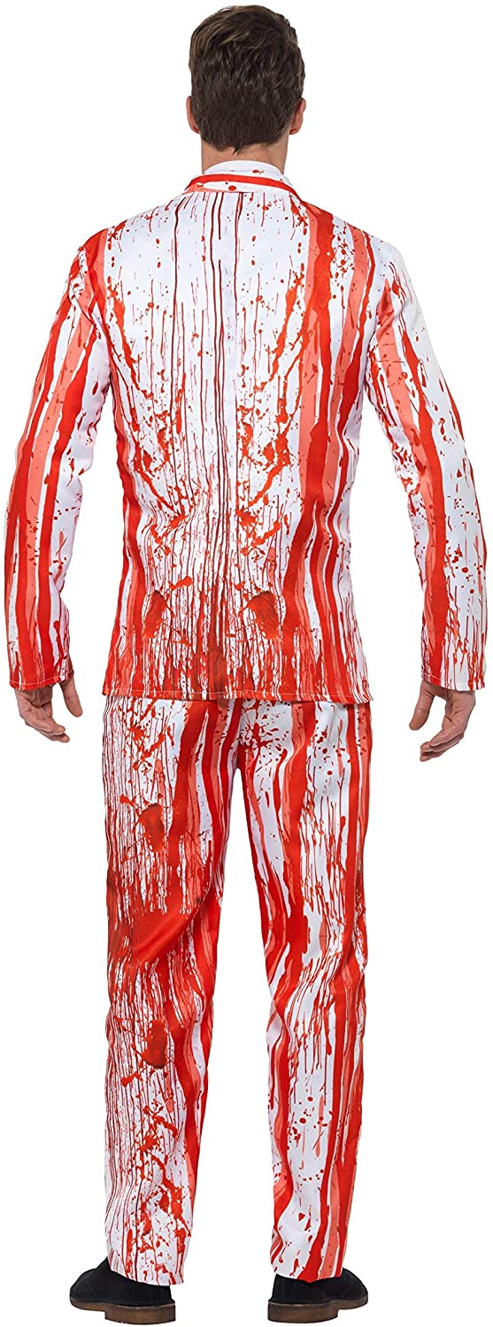 Smiffys Blood Drip Suit, Red with Jacket, Trousers & Tie, Stand Out Suits Fancy Dress, Serial Killer Dress Up Costumes - Image 3