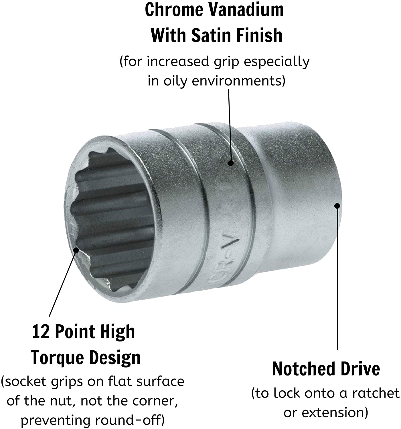Teng M120517-C Regular Bi-Hexagon Socket 17mm 1/2in Square Drive, Silver - Image 3