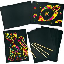 Baker Ross EV571 Scratch Art Doodle Sheets 21cm x 15cm Children's Drawing & Design Activities (Pack of 8)