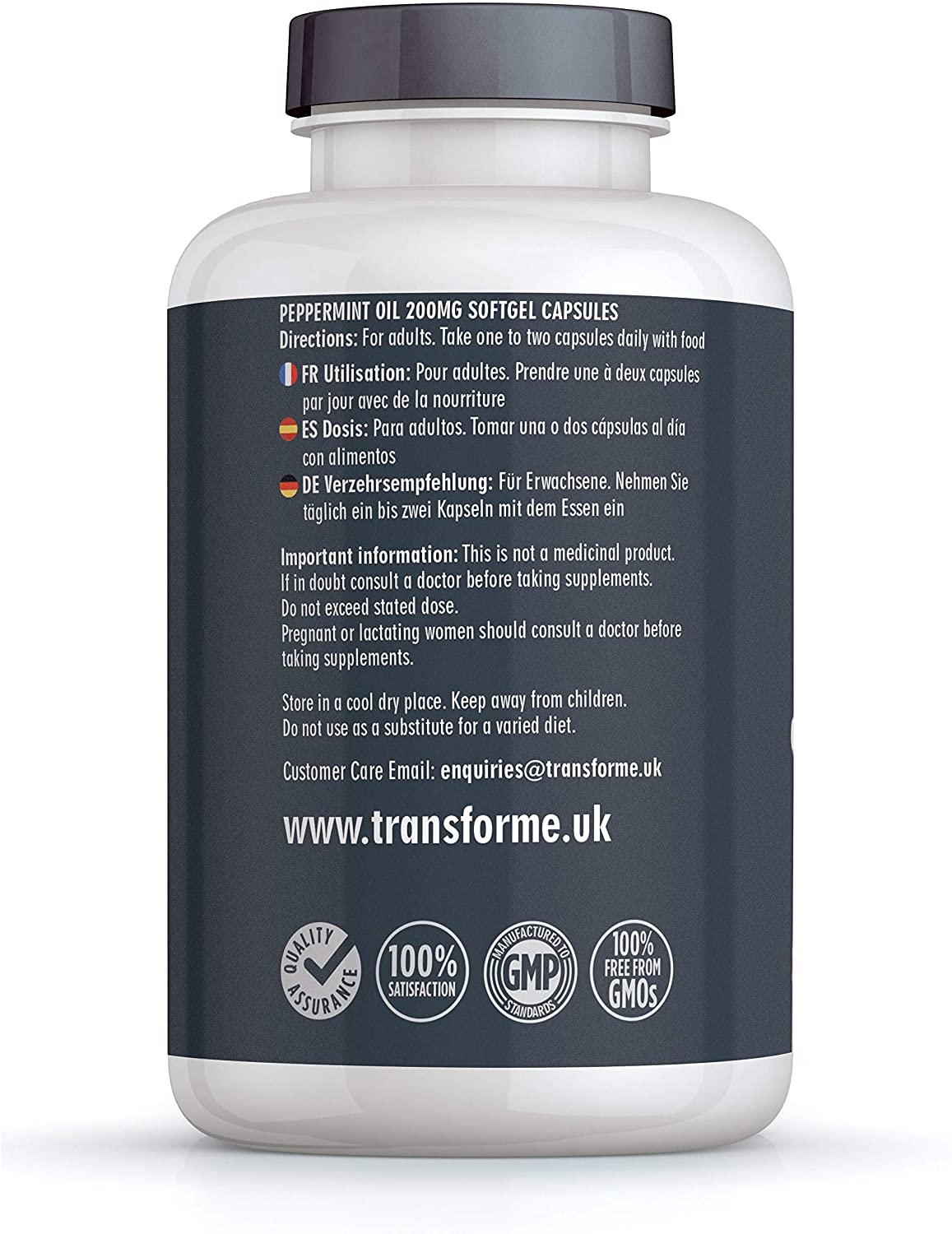 Transforme High Strength Peppermint Oil 200mg Capsules Softgels, 365 Softgels (1 Year Supply) Easy to Digest, Rapid Release - Image 2