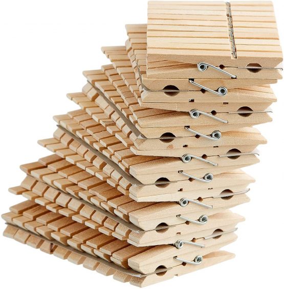 Pack of 100 wooden clothes pegs (2 x pack of 50) - Image 2